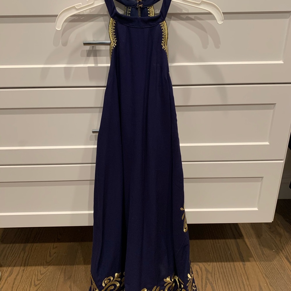 Lilly Pulitzer High Neck Dress With Gold Detailing